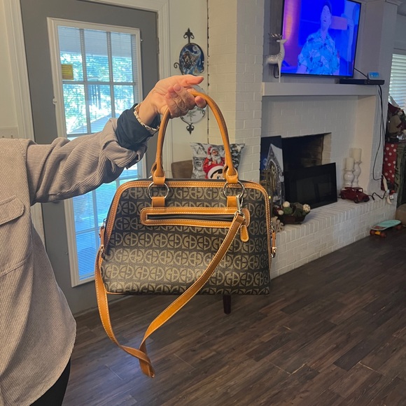 Gianni Bini Handbags - Gianni Bini Tan and Black Satchel
